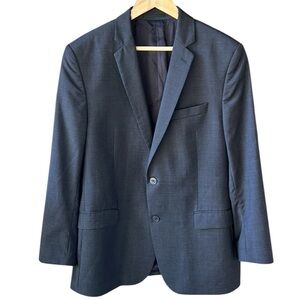 Versace Collection 100% Wool Men’s US38 Blazer Jacket Charcoal Gray Plaid